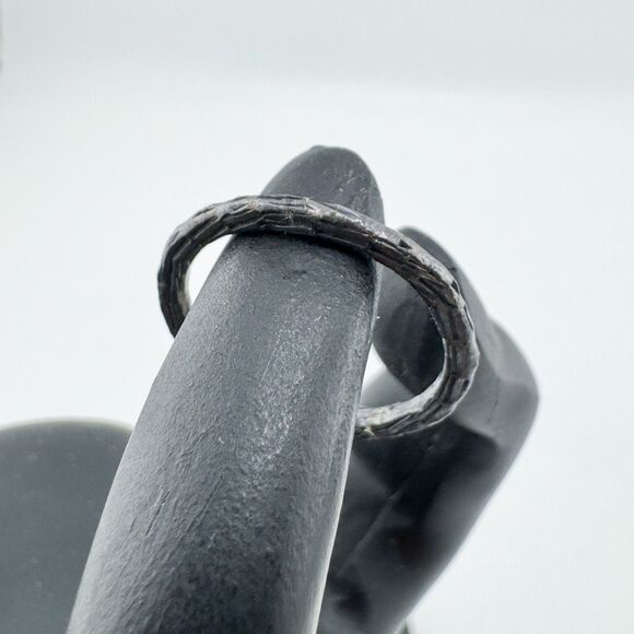 Vintage 925 Sterling Hammered Ring Textured Band Handmade Lou Ann Berkley - Picture 4 of 9